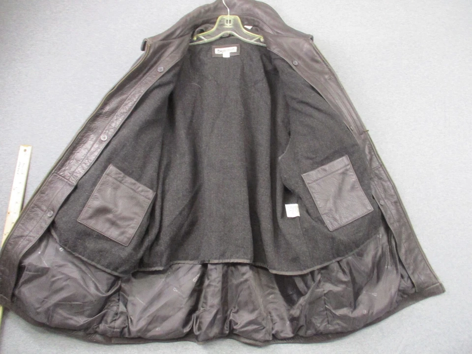 Chaqueta grande de cuero marrón suave forro de lana genuina para motocicleta Wilke Rodriguez Foto 4 de 4