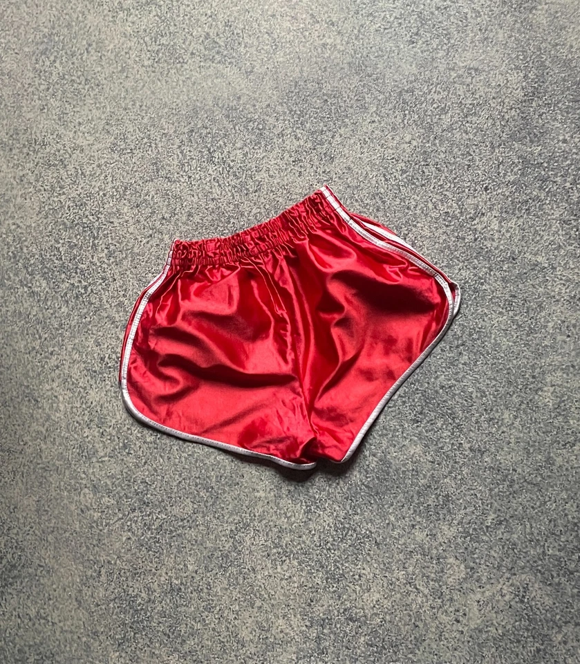 Vintage Le Coq Sportif 70s Running Nylon Shorts Sprinter Red Womens SZ 38 S-M - Image 2 of 4