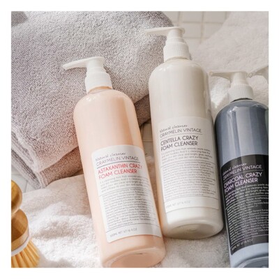 Graymelin Centella / Astaxanthin / Charcoal Crazy Foam Cleanser (500ml), Kbeauty