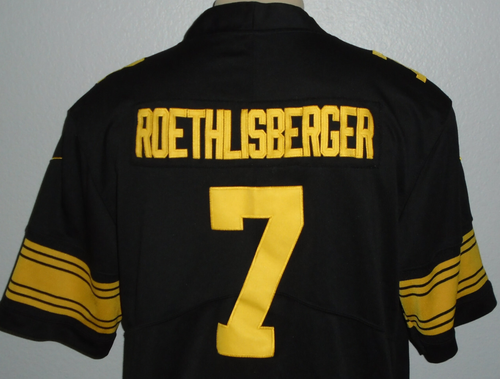 Ben Roethlisberger #7 Pittsburgh Steelers Black Nike Sewn NFL Jersey Boys 2XL - Picture 4 of 8