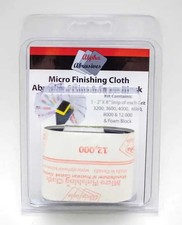 Creations Unlimited Micro Finishing Cloth Abrasive Strips with Foam Block 2 3000