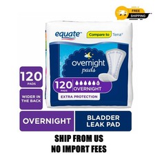 Equate Options Women's Incontinence Pads, Unscented, Overnight 120 Count 