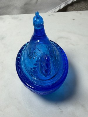 Vintage Degenhart Marine Blue Mini Hen On Nest | eBay