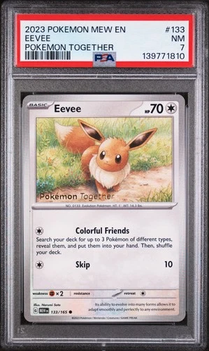 2023 POKEMON MEW EN-151 POKEMON TOGETHER #133 EEVEE PSA 7