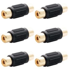 6x RCA Female to Female Coupler Audio Adapter Connector Cable Joiner Gold Plated