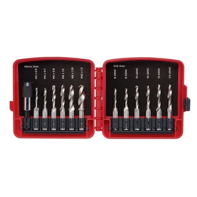 NEIKO 10059A Combination Drill and Tap Bit Set with Quick Change 13 Piece 