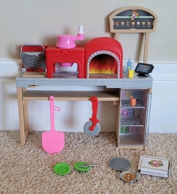 Barbie Doll Pizza Chef Maker Play Set W/ Accessories 2017 EX/NM