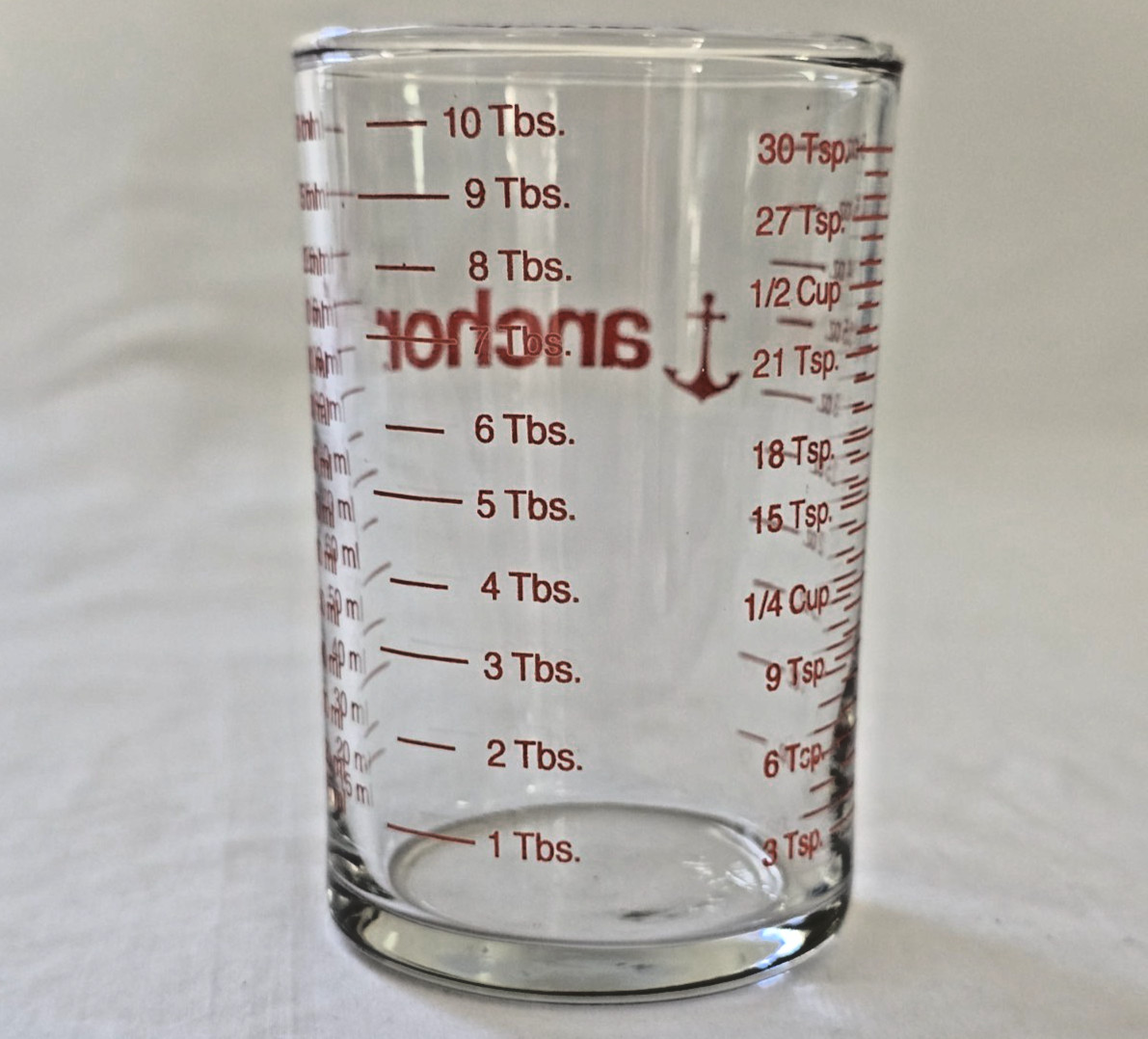Anchor Hocking 5 oz Clear Glass Measuring Cup For Oz ,Tsp, Tbsp, ml