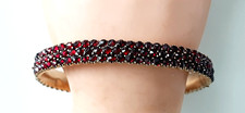 GRANAT ARMREIF ° GRANAT ° Granat Steine ° vergoldet ° Antikschmuck °