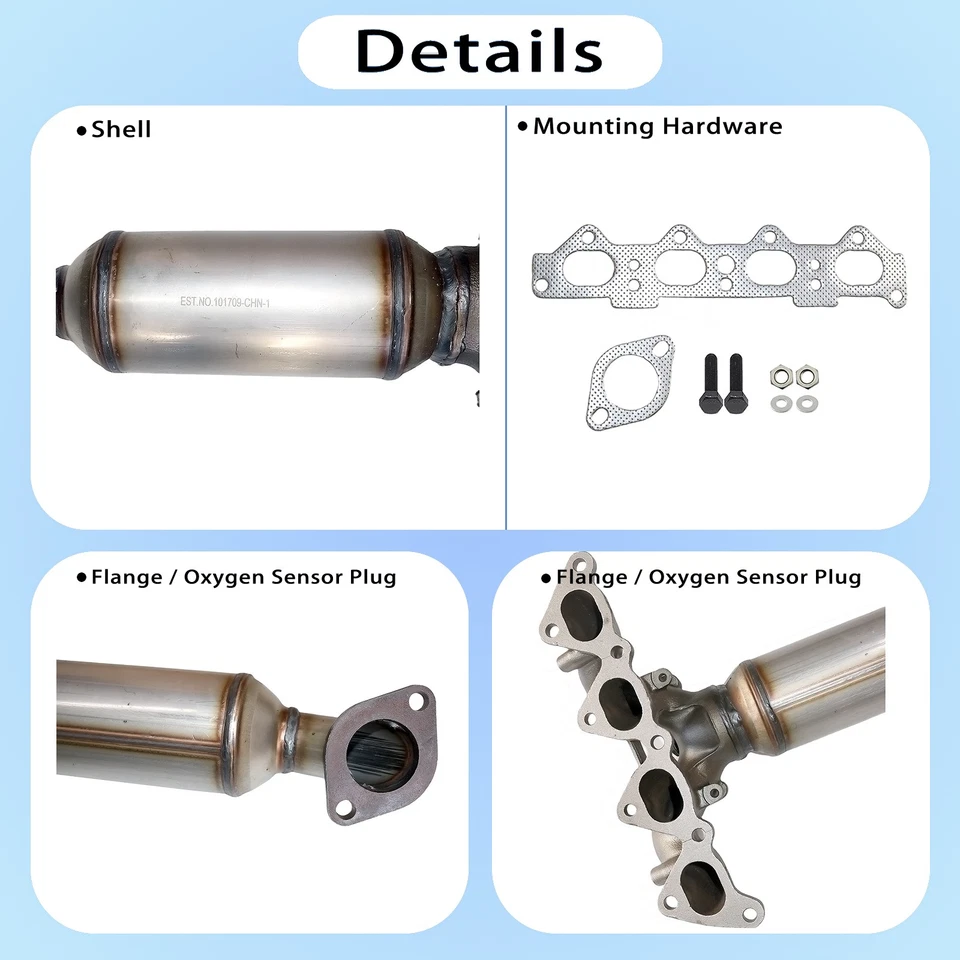 Catalytic Converters for 2004-2012 Kia Spectra5 Hyundai Elantra 2.0L Bent Outlet - Image 2 of 4