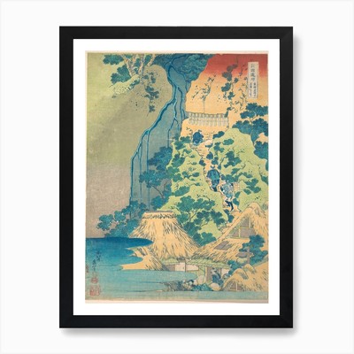 Gerahmtes Wandbild Poster Leinwanddruck Bild Kiyotaki Kannon Wasserfall bei Sakano