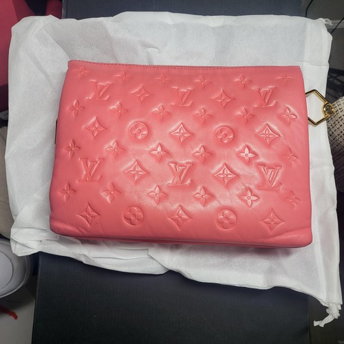 Louis Vuitton Coussin PM Crossbody Bag Womens Medium Pink Monogram Chain Strap