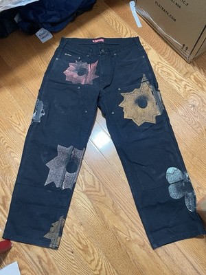 パンツ Supreme Double Knee Denim Painter 34 Supreme X Nate Lowman Double Knee Painter Pant Size 34 Denim Black