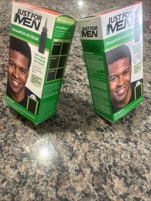 Just For Men Shampoo In Hair Color Jet Black Shade H60 Lot of 2 Boxes