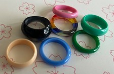 Lot of 7 Lucite Rings - Retro Mod Funky Kitsc...