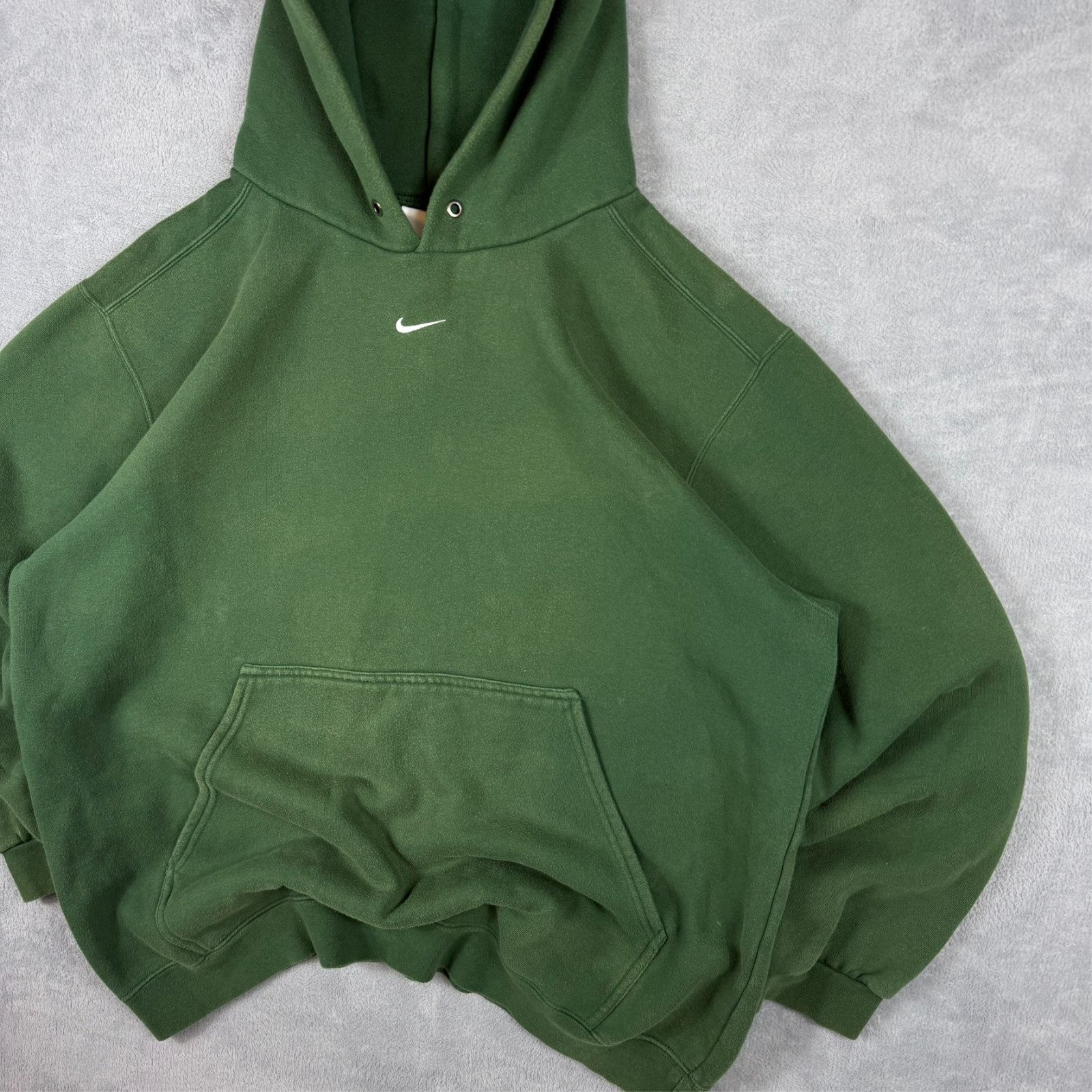 Vintage Nike 90's Green Mini Swoosh Heavyweight Oversized Large Pullover Hoodie image 3