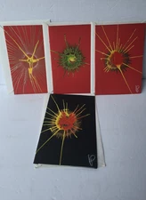 Vintage Artist Designed Greetings Cards Song Leven Vivre Leben To Live Rosemary