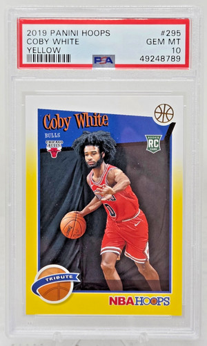 2019 Panini Hoops Yellow COBY WHITE RC Rookie Basketball Card PSA 10 GEM MINT