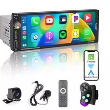 Imagen de 6.9 Single Din Car Stereo Wireless Apple CarPlay Bluetooth touchscreen Radio USB