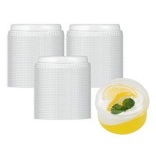 Round Clear Plastic Dome Lid - Fits 4 oz Dessert Cup - 100 Count