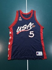 Vintage Champion 1996 Olympics Dream Team USA Grant Hill Basketball Jersey Large
