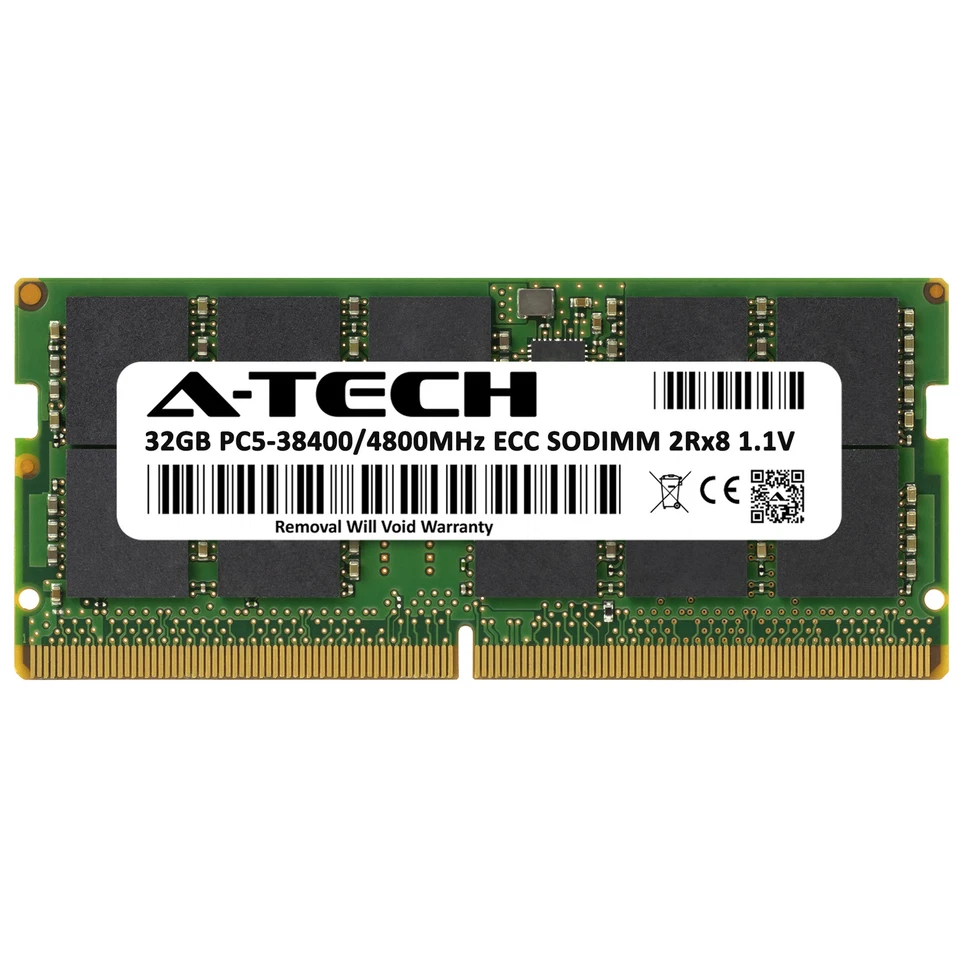 A-Tech 32GB 2Rx8 PC5-38400 DDR5 4800 MHz ECC SODIMM MicroServer NAS Memory RAM - Image 2 of 4