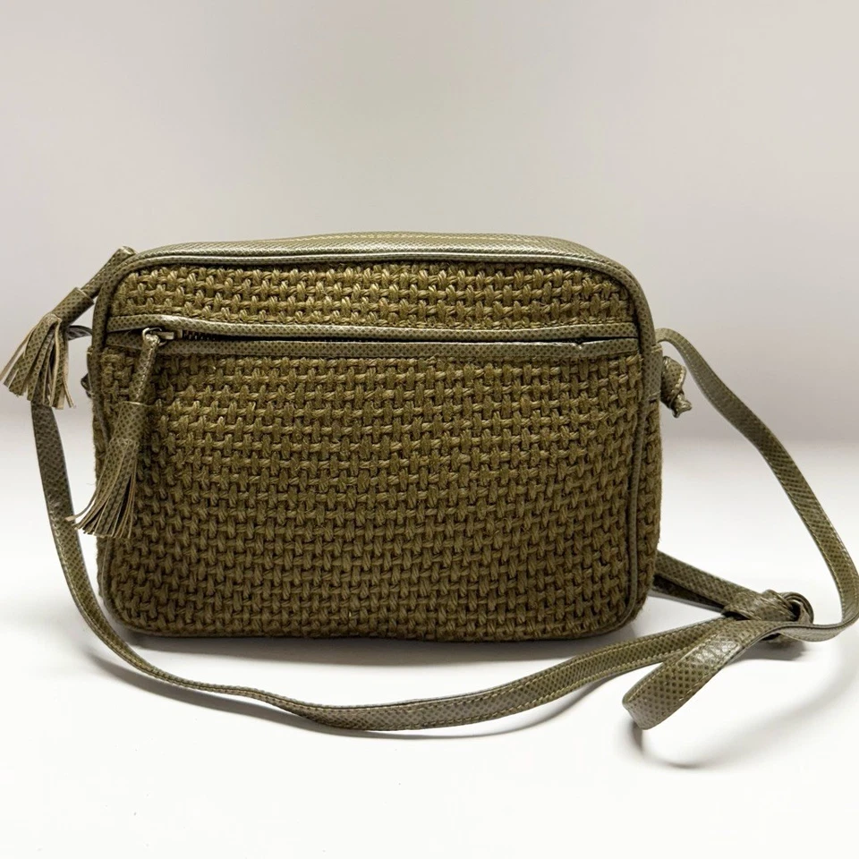 Bolso Bandolera Bottega Veneta Vintage Tejido Yute - Verde Oliva Foto 2 de 4
