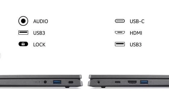 Windows 11 Acer Laptop Aspire 3 17.3 inch Screen  4GB 128GB Intel N100 Silver - Image 3 of 4