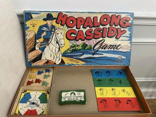 VINTAGE 1950 Milton Bradley HOPALONG CASSIDY Board Game COMPLETE!  Rare!