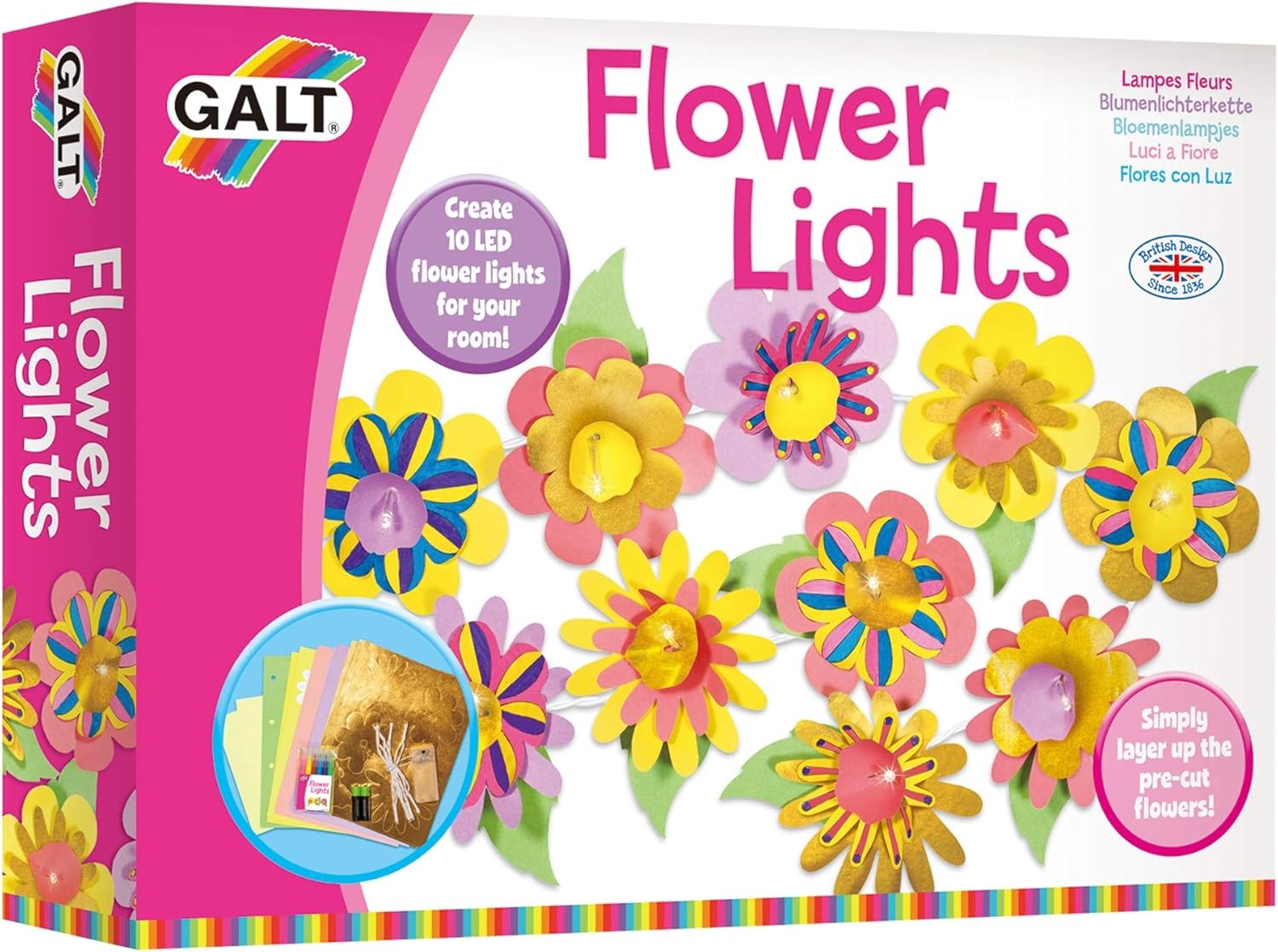 Galt Flower Lights - Creative Cases Childrens Arts and Crafts Set, Floral LED F