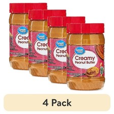 4-Pack Creamy Peanut Butter 16oz Jar Natural Spread Healthy Snack