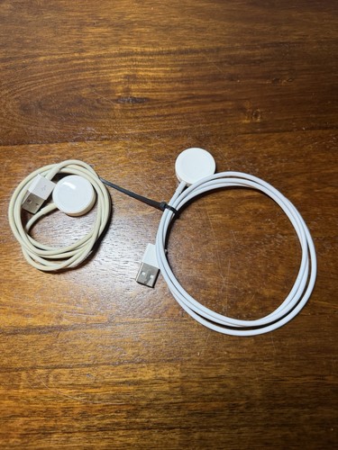 2x Magnetic Puck Smart Watch USB-A Charging Cable, White Universal