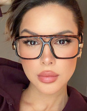Flat Top Huge Big Oversized XXL Square "BIG DADDY Eyeglasses Clear SHADZ Gafas
