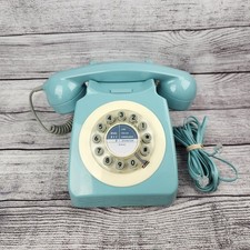 Retro Style Push Butto Landline Telephone Teal Model 746
