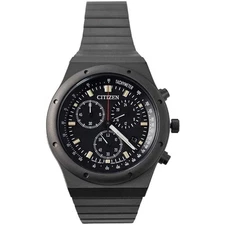 CITIZEN 1984 Re-Issue Record Label BLACK Chronograph SOLAR Eco-Drive AT2558-51E