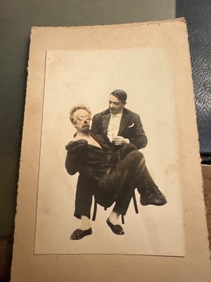 Witaly und Oriwe Zwei Bühnenfotografien Burlesque Comic Duo - 1910 - Paris