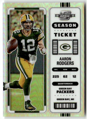 2022 Panini Contenders Optic NFL No. 23 Aaron Rodgers Silver Prizm