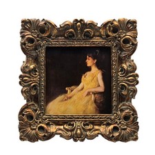 4x4 Vintage Small Picture Frame, Antique Ornate Bronze Gold Square Photo Frame