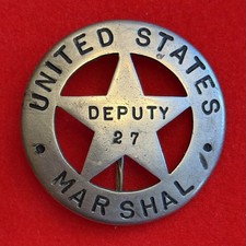 Vintage Deputy US Marshal Pinback Dated 1902