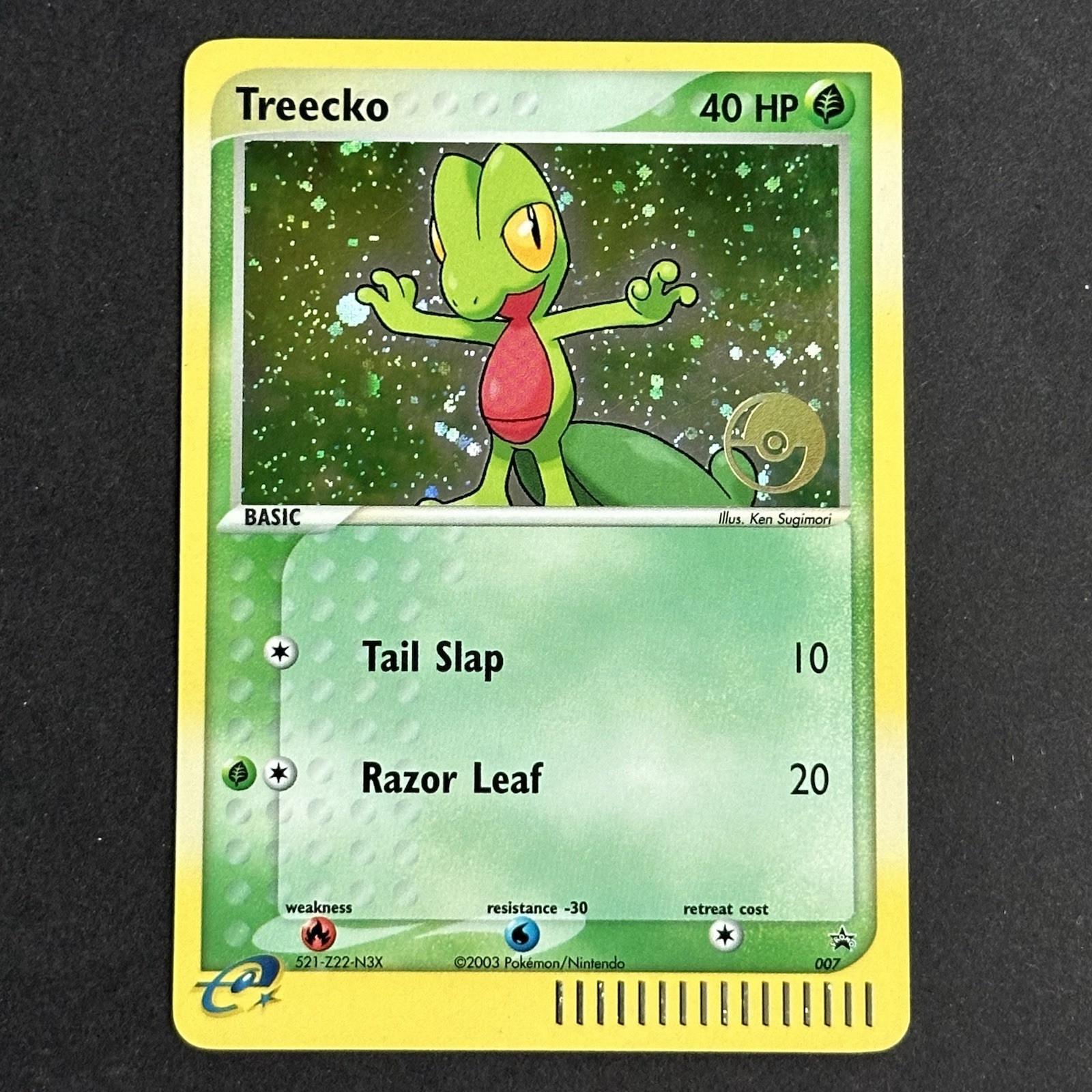 Treecko 007 Euro POP Tournament Black Star Promo Holo Rare Pokemon Card