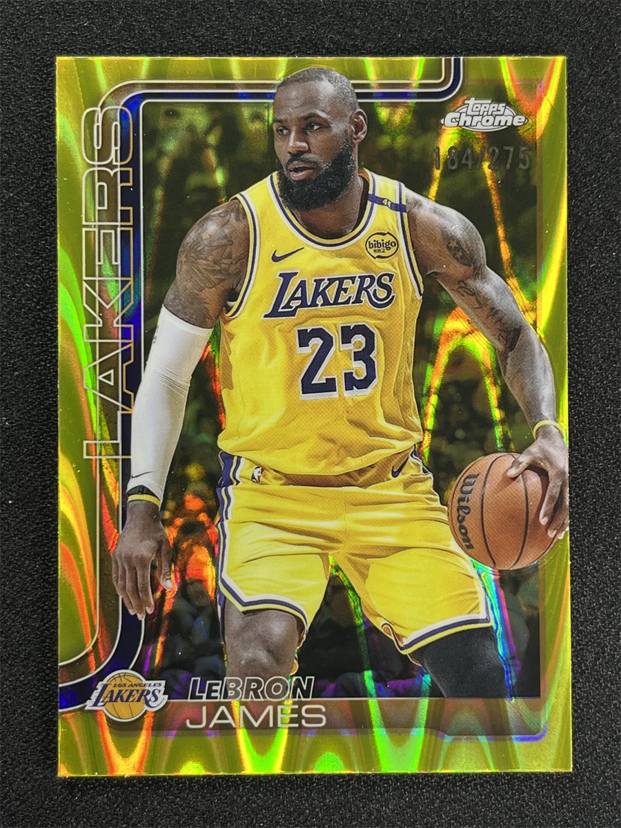 2025-26 Topps Chrome LeBron James #127 Yellow Raywave Refractor Lakers /275