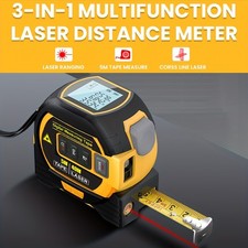 3in1 Laser Tape Measure Rangefinder Steel Tape Measuring Instrument Level Ruler