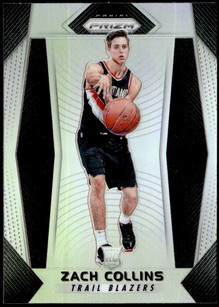 2017-18 Panini Prizm #144 Zach Collins Prizms Silver Rookie E1