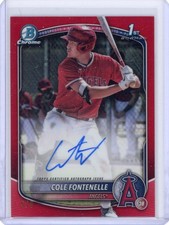 Cole Fontenelle 2025 Bowman Chrome 1st Bowman Auto Red Refractor /5 #CPA-CF