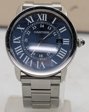 Cartier Ronde Solo XL 3802 42mm Blue Dial Stainless Steel Automatic Date Watch