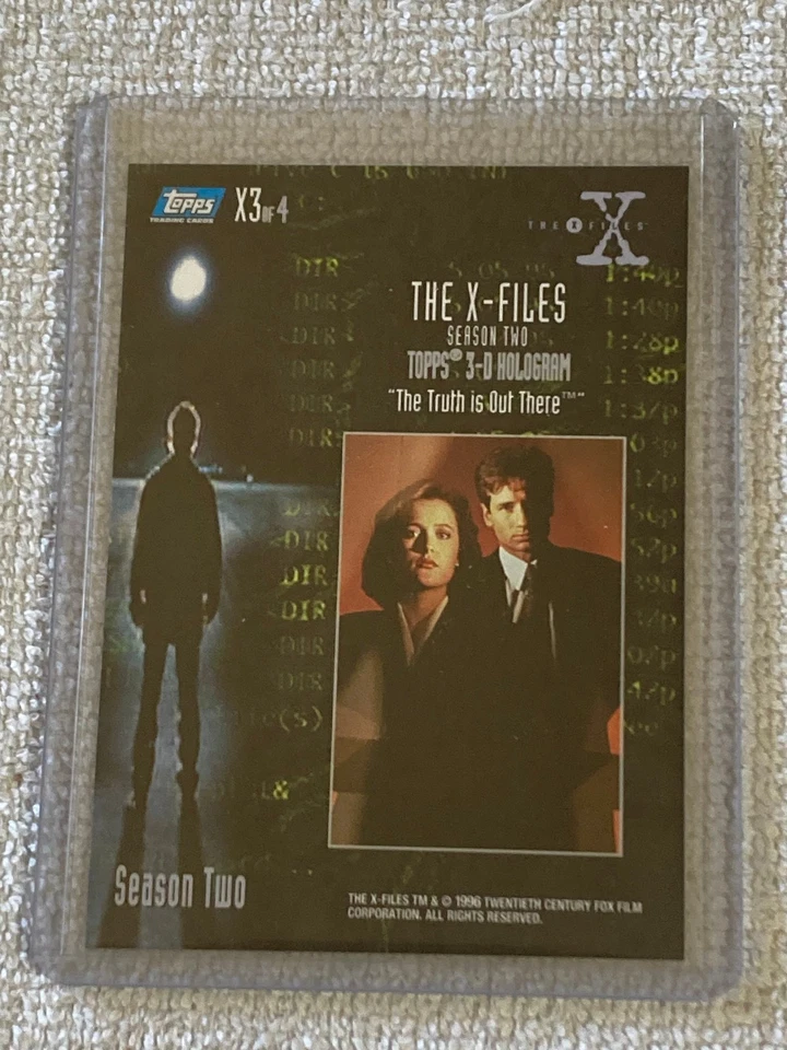 1996 Topps X-Files Season 2 Hologram Card #X3 of 4 Truth is out There MT - Image 4 of 4