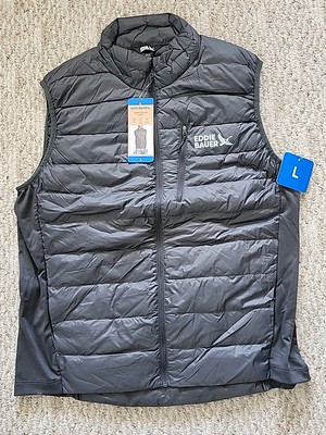 NWT New Eddie Bauer Men's Vest Color Black Large L 550 Down