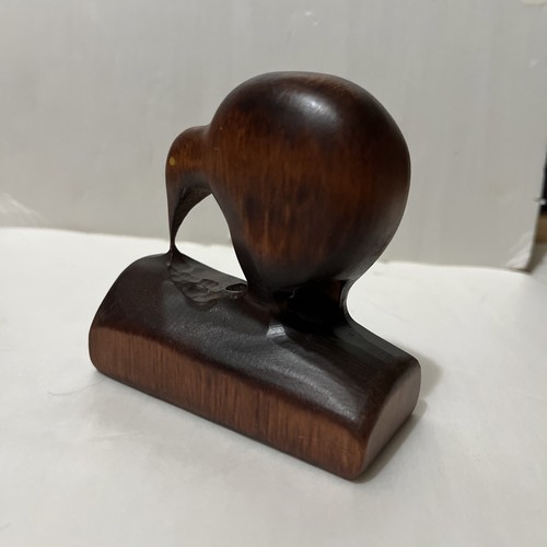 Handgeschnitzter Holz Neuseeland grasender Kiwi Vogel 3,5 Zoll - Bild 8 von 11
