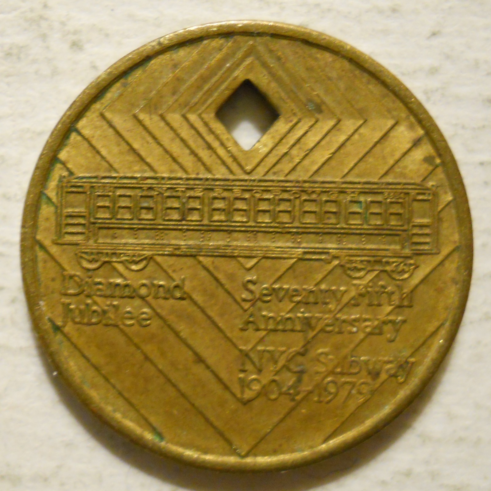 New York City Transit Authority 75th Anniv. subway transit token - NY630AY