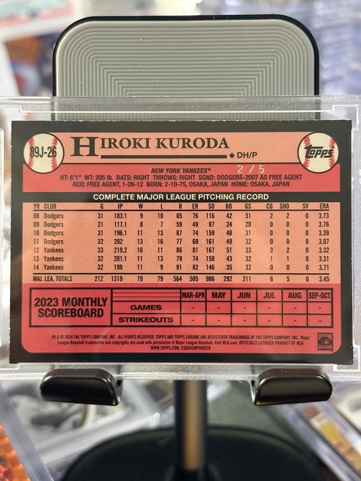 Topps Japón 35th Hiroki Kuroda Koi Pez SSP Inserto /5 Foto 3 de 3